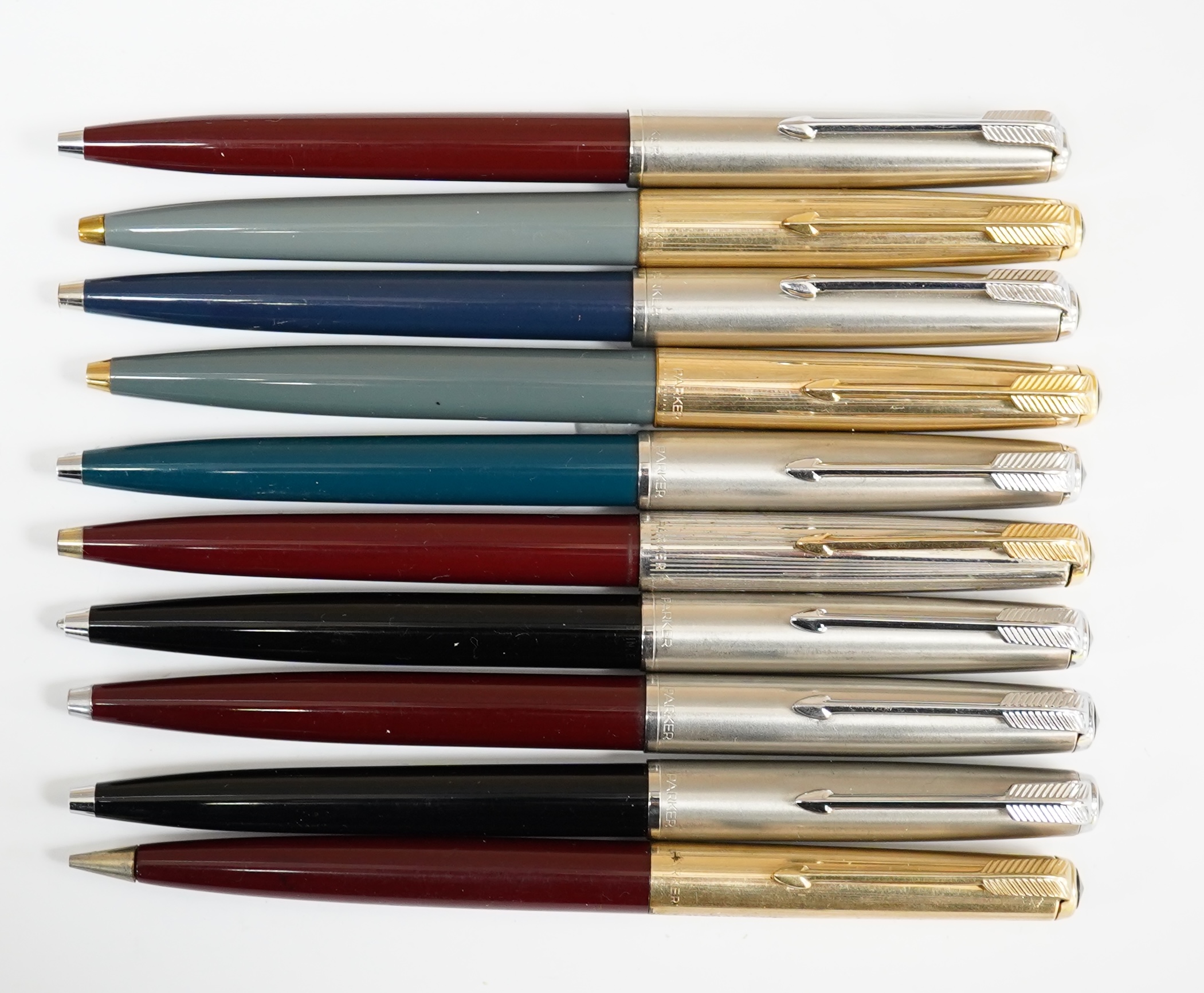 Parker '51' ballpens (Jotters) (9), plus one pencil (10)